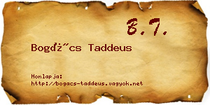Bogács Taddeus névjegykártya