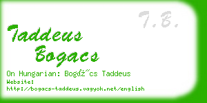 taddeus bogacs business card